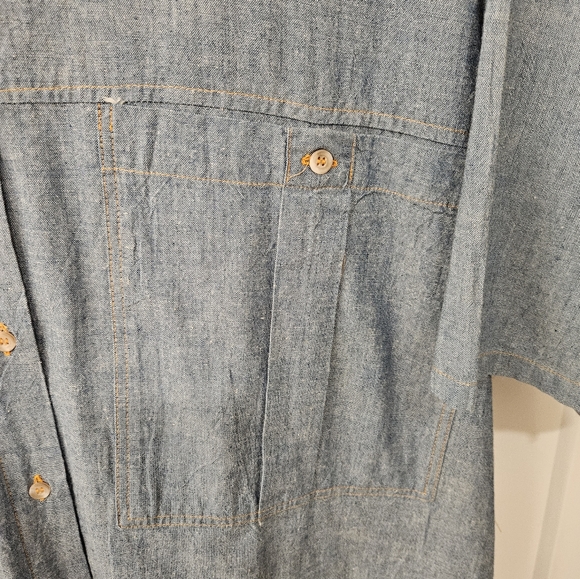 NWOT - "Optimum" Blue Cotton Denim Button Down Shirt - Size L - Picture 2 of 7